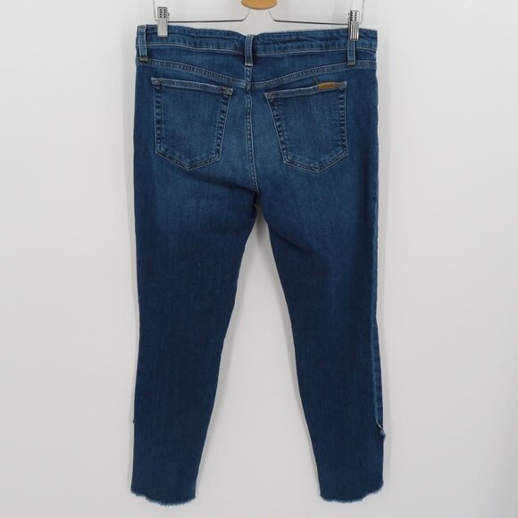 Joes Jeans Womens 32 The Icon Mid Rise Skinny Ankle Raw Hem Blue Denim Jeans - Picture 5 of 12